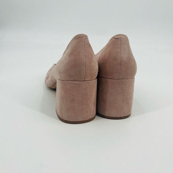 M4DE Pump Pink Suede Leather Slip On Block Heel Pointed Toe Womens Size 9.5 - Picture 6 of 9